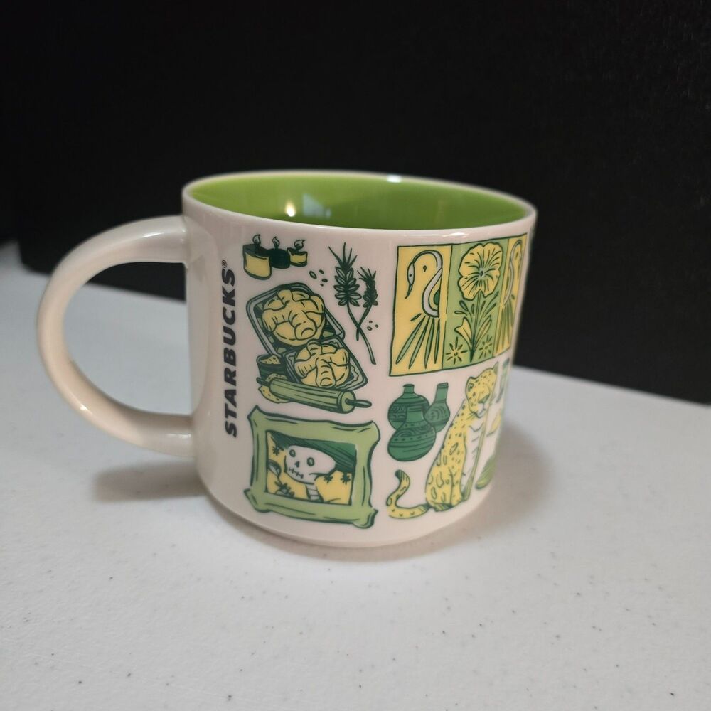 NWT Starbucks Been There Series Mexico Mug 14oz Ceramic White Green Yellow